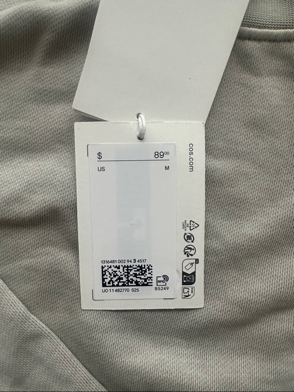 COS Relaxed Crewneck Sweatshirt in Sage - Picture 2 of 5